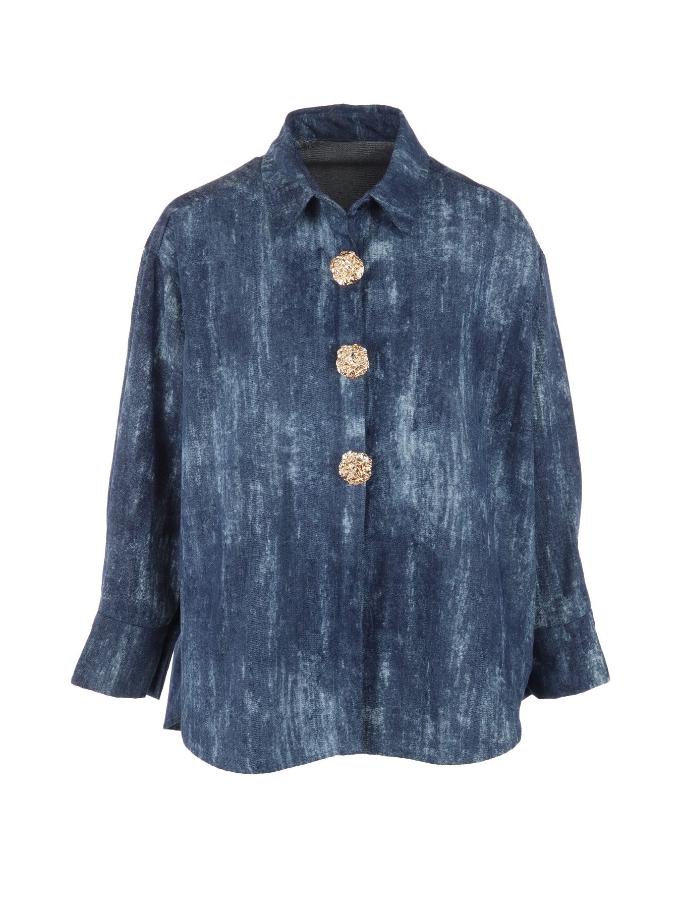 surchemise en jeans boutons décoratifs