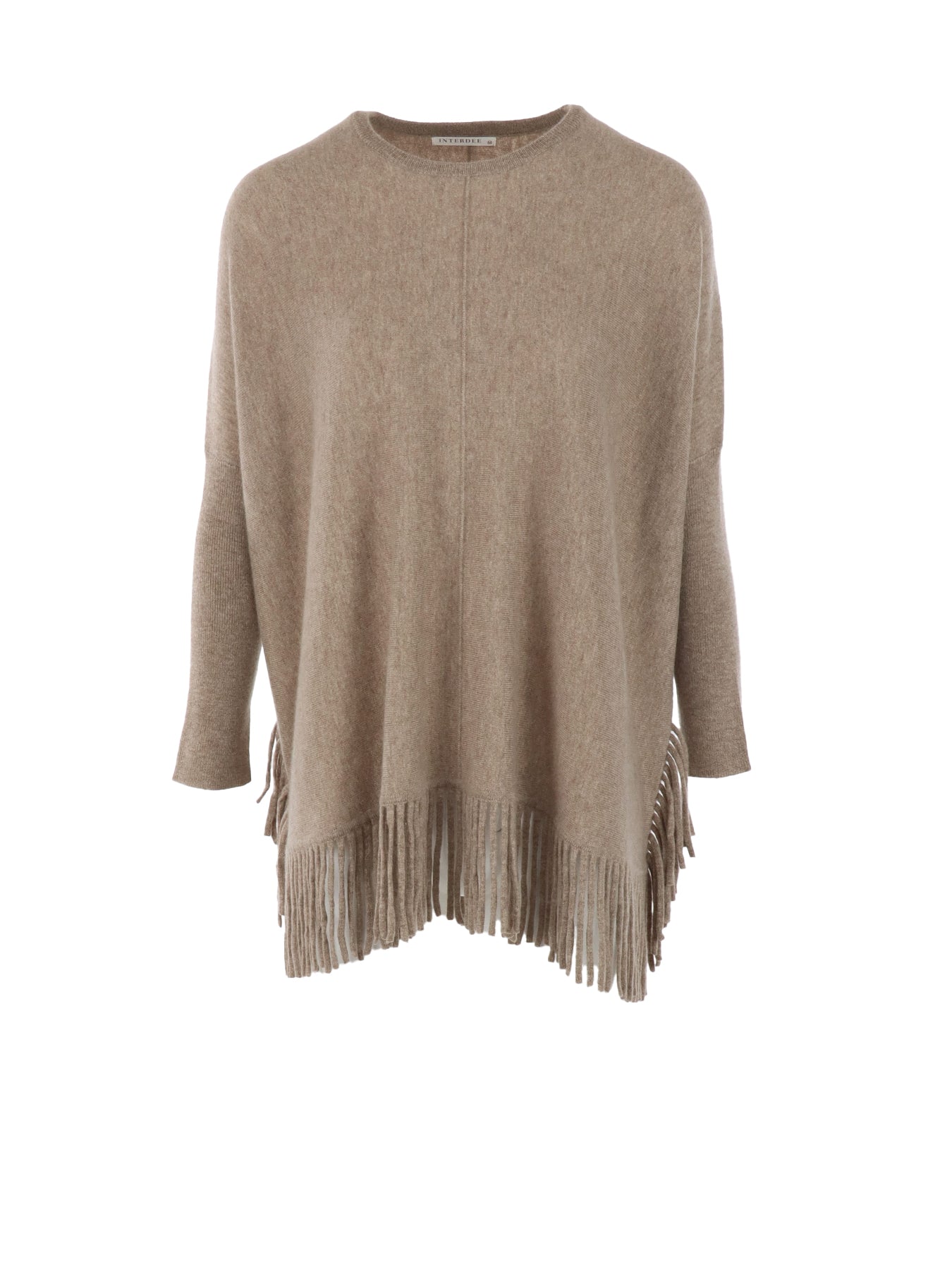 Pull Interdee taupe frangé