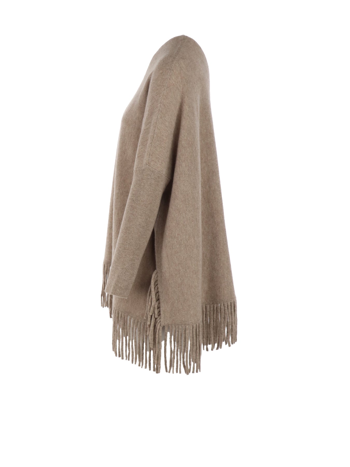 Pull Interdee taupe frangé