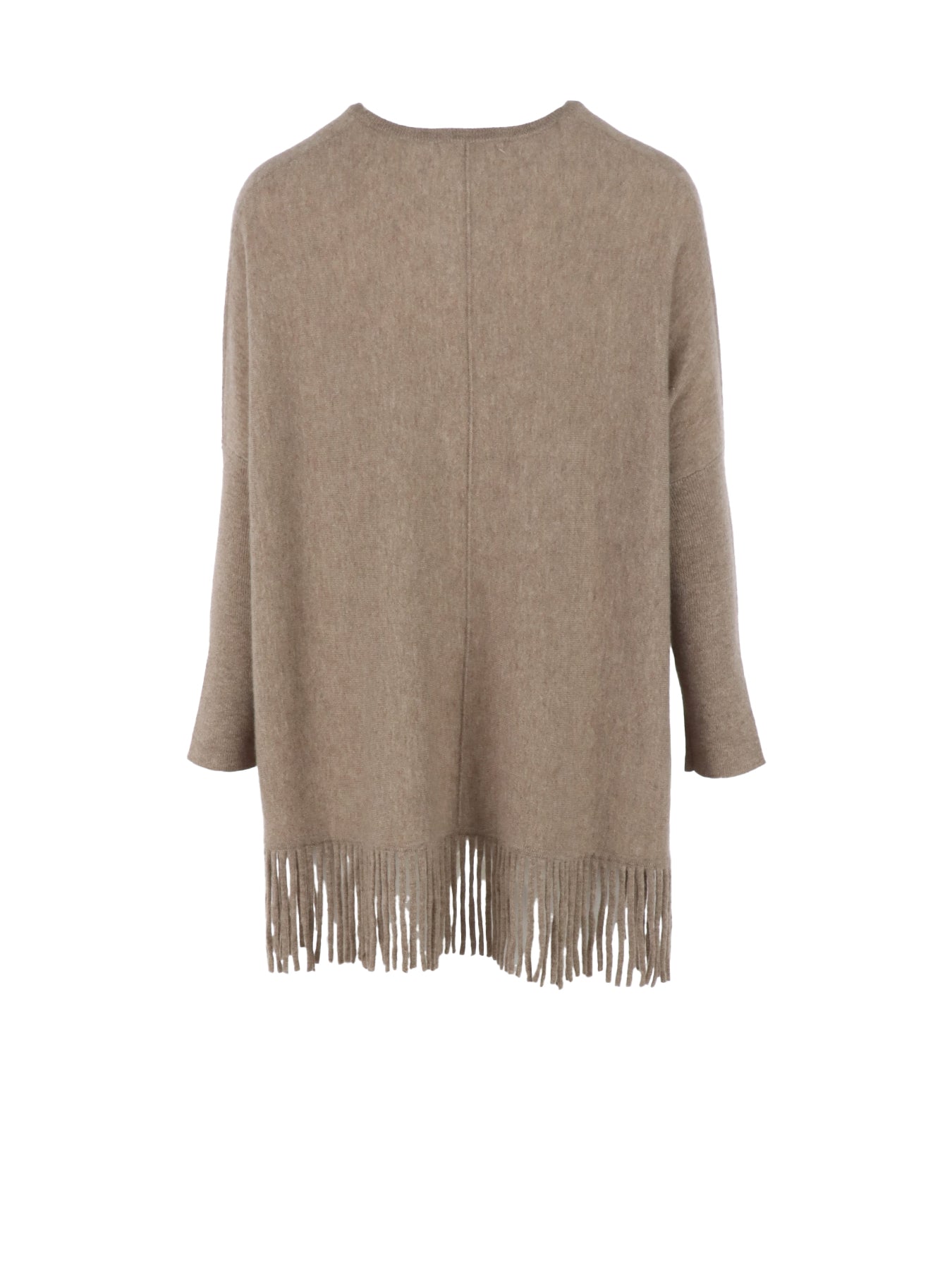 Pull Interdee taupe frangé