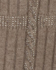 Pull Interdee maille torsadée taupe/ strass