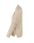 Pull Interdee maille torsadée beige/ strass