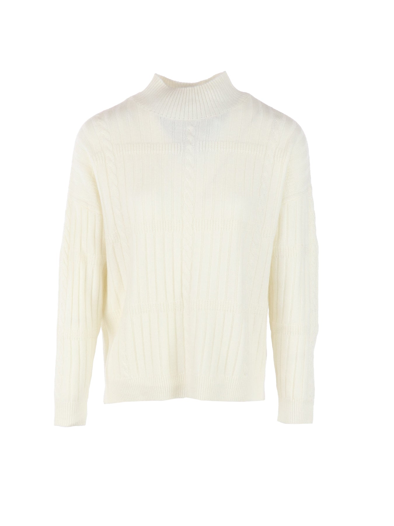 Pull Interdee maille torsadée écru /strass
