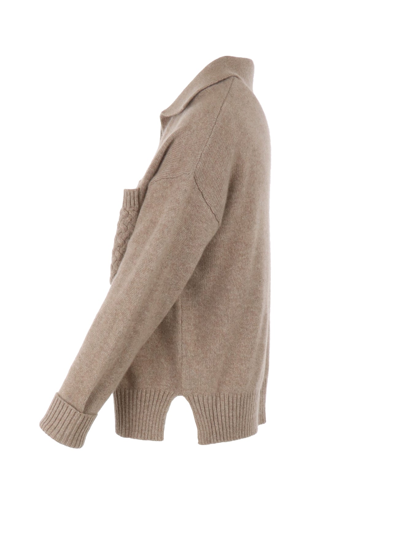 Pull Interdee taupe poche torsadée