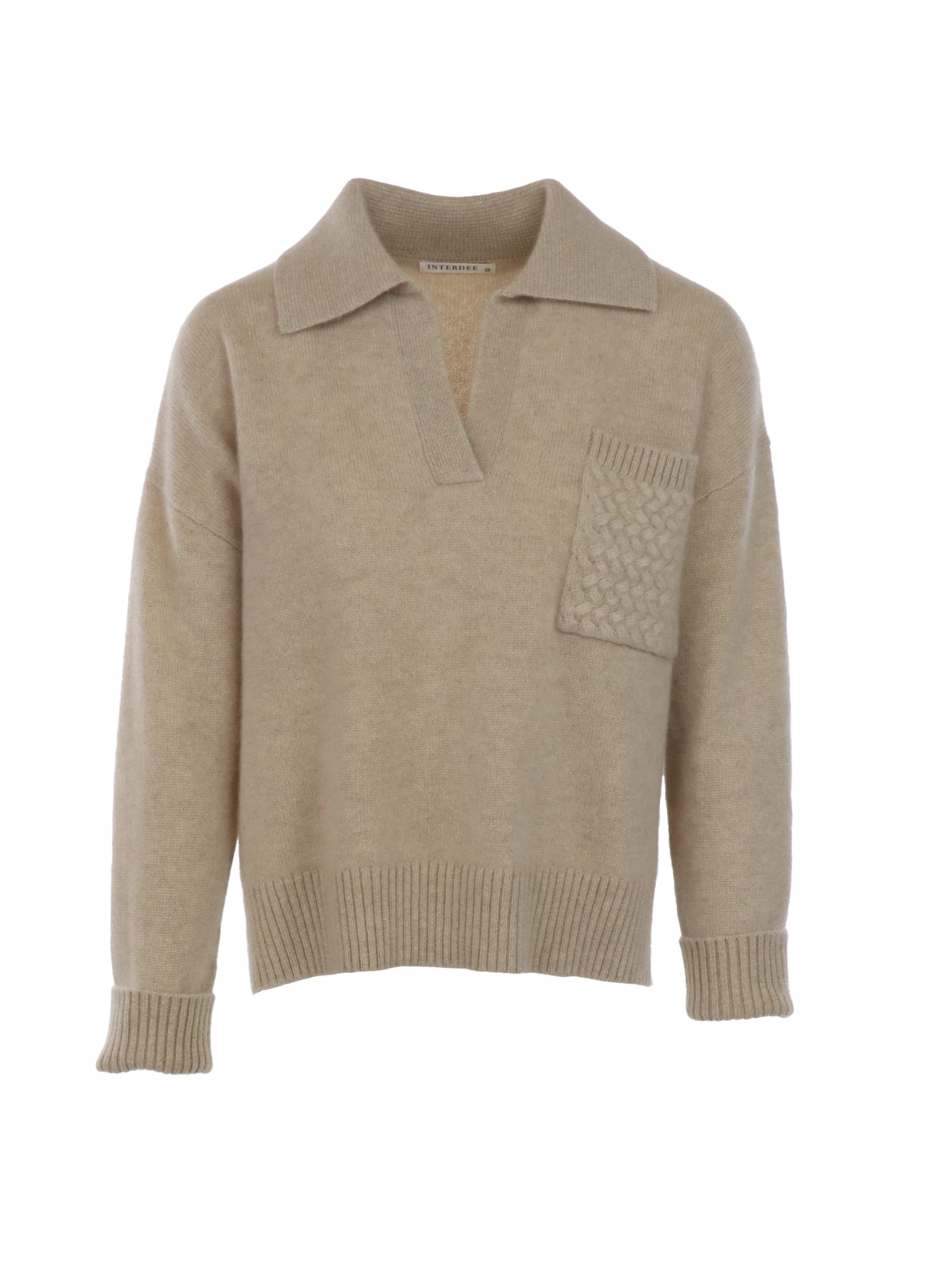 Pull Interdee beige poche torsadée