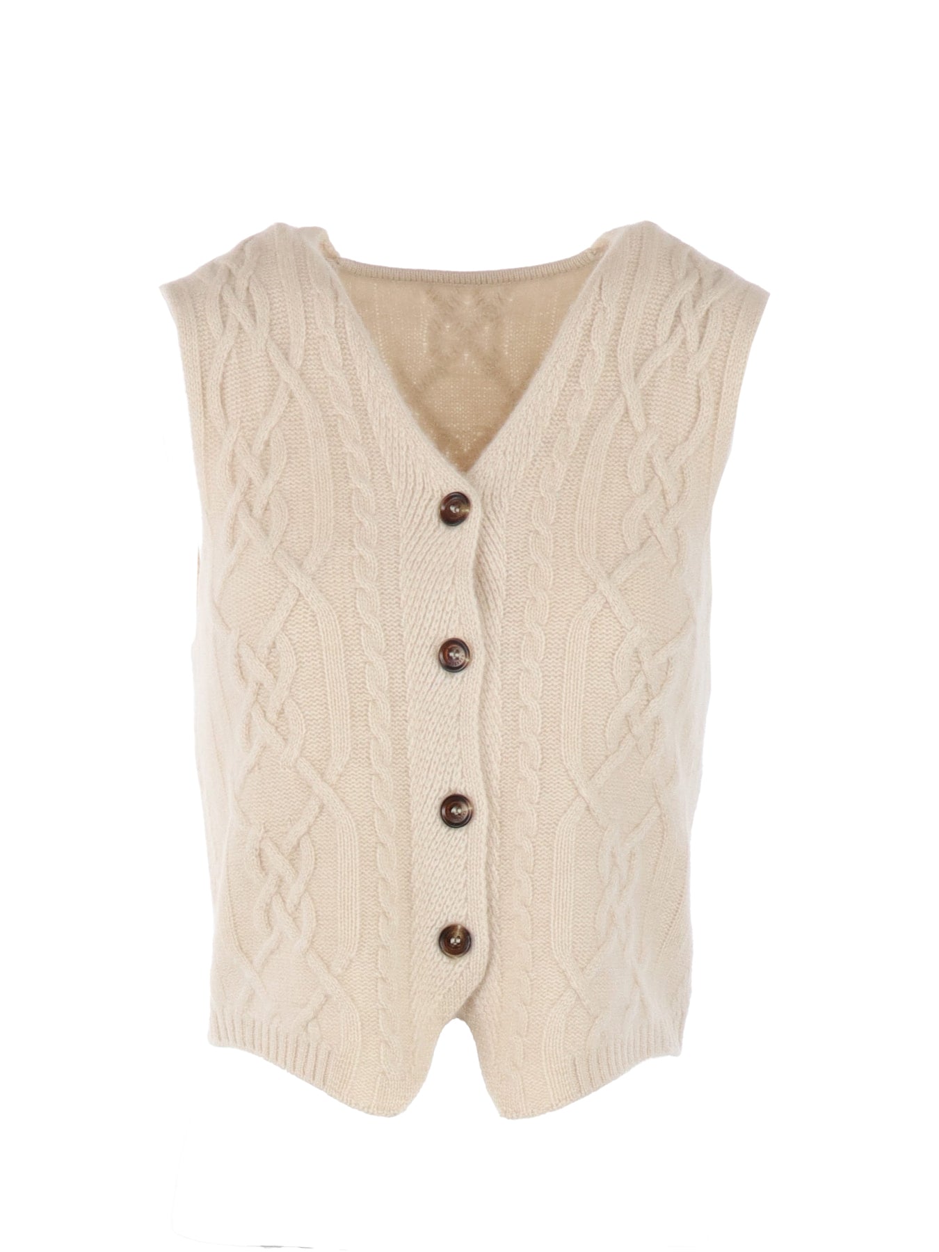 Gilet Interdee torsadé beige