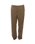 Pantalon droit cuir végan beige foncé