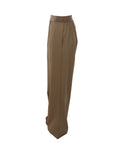 Pantalon large cuir vegan beige foncé Interdee