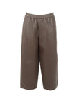 Pantalon large en cuir coloris chocolat