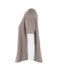 Pull maille manche courte col rond taupe Natacha