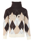 Pull jaquard COCO beige-coffee