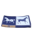 Echarpe chevaux bleu-marron