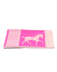 Echarpe douce motifs chevaux gris rose