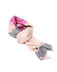Echarpe douce motifs chevaux gris rose
