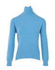 Pull col montant bleu azur