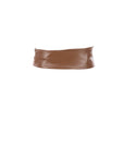 Ceinture cuir lisse camel foncé