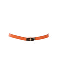 Ceinture fine cuir orange fermoir doré