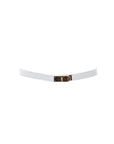 Ceinture fine cuir blanc fermoir doré