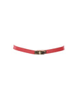 Ceinture fine cuir framboise fermoir doré