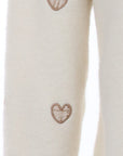 Pull PETITS COEURS écru col chemisier