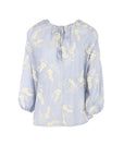 Blouse à fines rayures brodée fleurs SKY