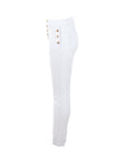 Jeans skinny blanc boutons dorés