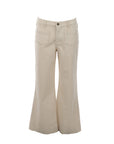 Jeans 7/8 beige naturel surpiqué camel