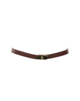Ceinture fine cuir chocolat fermoir doré