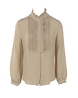 Blouse soie strass beige Interdee