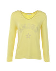 Sweat col V AMOUR jaune