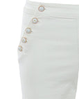 Jeans Wide leg&large blanc boutons CITRONS dorés