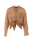 Chemise lin camel Interdee col Victorien