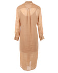 Robe longue lin strass camel cuivré Interdee
