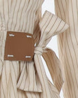 Gestreifte Bluse Beige/Braun