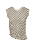 Fliessend Drapiertes Top Karomuster Braun/Beige