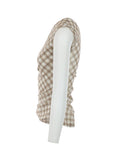 Fliessend Drapiertes Top Karomuster Braun/Beige