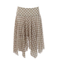 Flowy flared skirt in brown/beige check