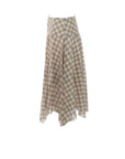 Flowy flared skirt in brown/beige check