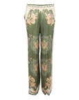 pantalon fluide imprimé floral kaki