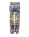 Pantalon fluide imprimé floral bleu