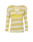 Pull à rayures CIAO BELLA jaune écru