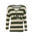 Pull rayures CIAO BELLA kaki écru