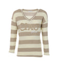 Pull à rayures CIAO BELLA beige écru