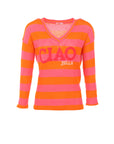 pull à rayures CIAO BELLA orange-rose