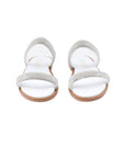 Nu-pied cuir blanc strass