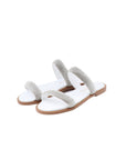 Nu-pied cuir blanc strass