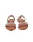 Nu-pied cuir bronze strass