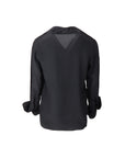 Schwarze Bluse mit Strasskragen von Interdee