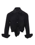 Schwarze Bluse mit Strasskragen von Interdee