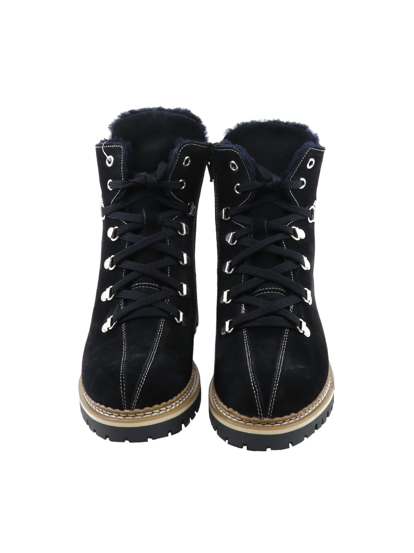 Bottines en croûte de cuir noir La Thuile 962